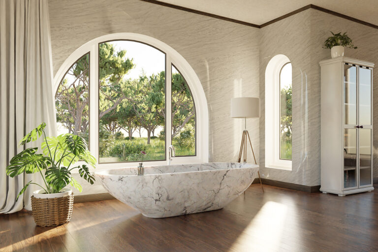 Luxurious marble countertops and flooring in a modern Frisco home interior.