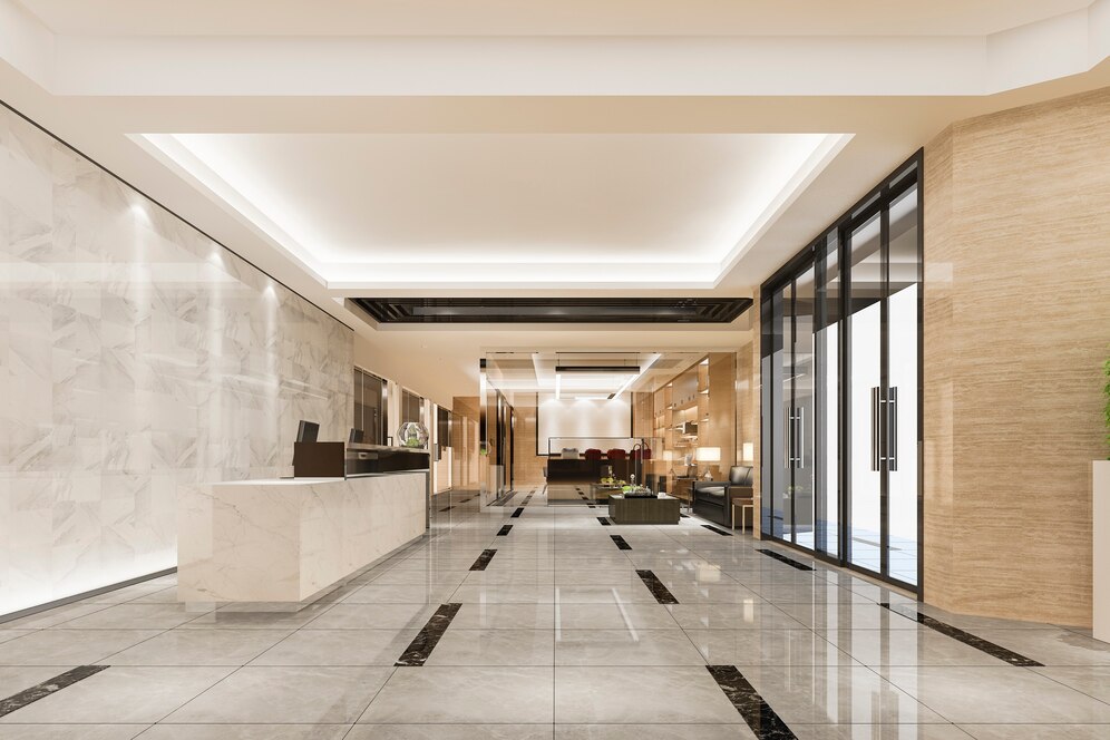 Modern study room in Frisco, TX featuring sleek marble surfaces for a stylish and elegant look.