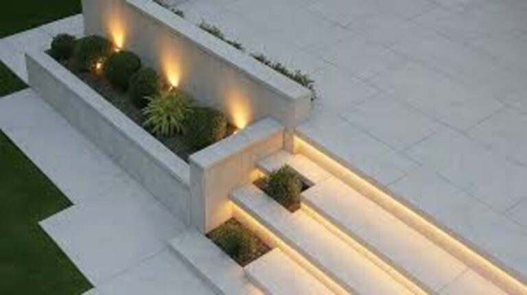 Elegant outdoor patio with marble flooring in Frisco, Texas