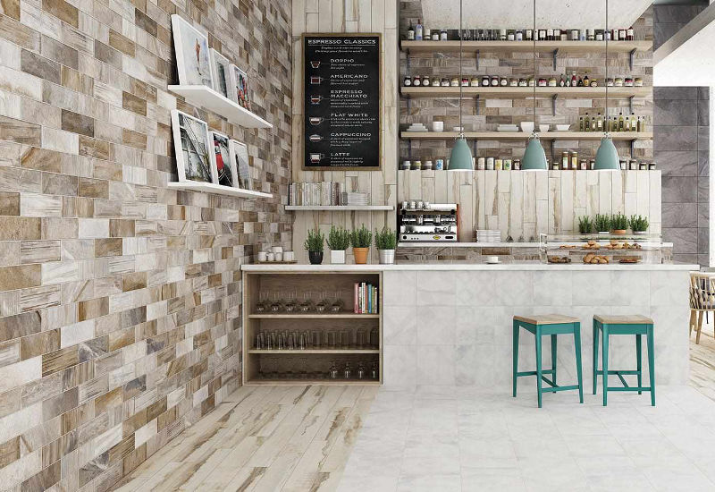 Premium porcelain tile flooring in Frisco, Texas home